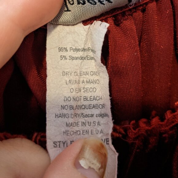 Vintage Y2K Red Velvet Babydoll Top Long Sleeve Witchy Whimsygoth Vamp Sz L - Picture 9 of 9